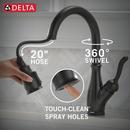 Single Handle Pull Down Touchless Kitchen Faucet with Touch Activation in Matte Black 