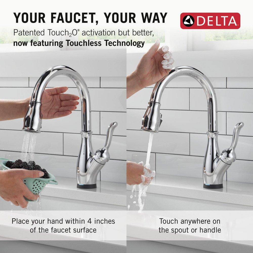 Single Handle Pull Down Touchless Kitchen Faucet with Touch Activation in Chrome 