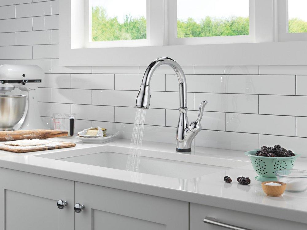 Single Handle Pull Down Touchless Kitchen Faucet with Touch Activation in Chrome 