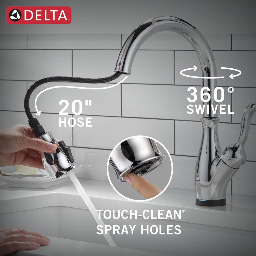 Single Handle Pull Down Touchless Kitchen Faucet with Touch Activation in Chrome 