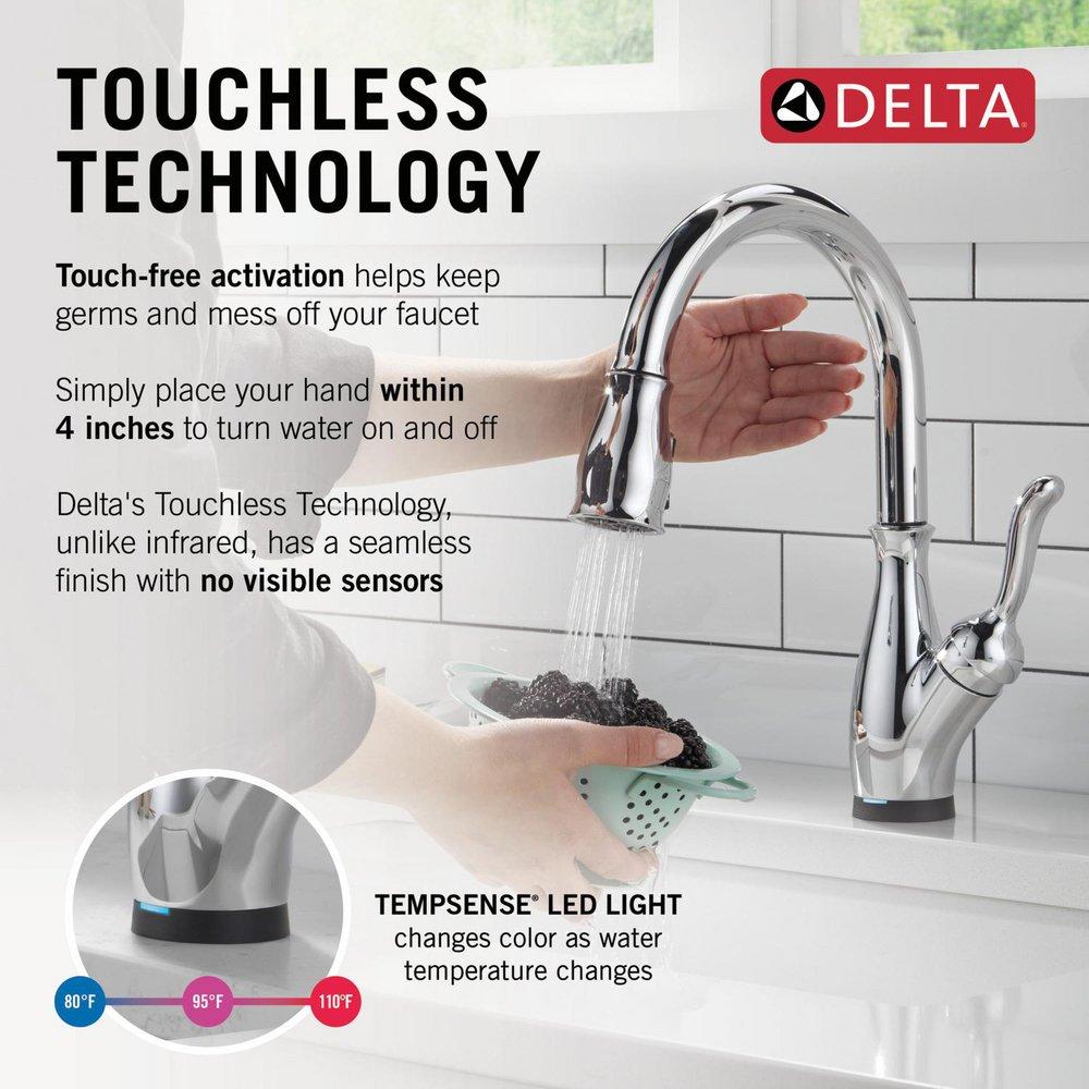 Single Handle Pull Down Touchless Kitchen Faucet with Touch Activation in Chrome 