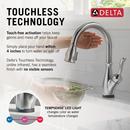 Single Handle Pull Down Touchless Kitchen Faucet with Touch and Voice Activation in Arctic Stainless 