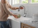 Single Handle Pull Down Touchless Kitchen Faucet with Touch and Voice Activation in Arctic Stainless 