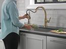 Single Handle Pull Down Kitchen Faucet in Champagne Bronze 