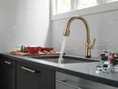Single Handle Pull Down Kitchen Faucet with Touch Activation in Champagne Bronze 