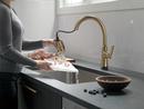 Single Handle Pull Down Kitchen Faucet with Touch Activation in Champagne Bronze 