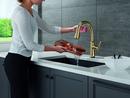 Single Handle Pull Down Kitchen Faucet with Touchless or Touch Activation in Champagne Bronze 