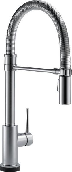 Single Handle Pull Down Kitchen Faucet with Touchless or Touch Activation in Arctic Stainless