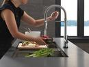 Single Handle Pull Down Kitchen Faucet with Touchless or Touch Activation in Arctic Stainless 