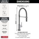 Single Handle Pull Down Kitchen Faucet with Touchless or Touch Activation in Arctic Stainless 