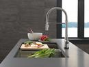 Single Handle Pull Down Kitchen Faucet with Touchless or Touch Activation in Arctic Stainless 