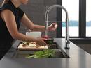 Single Handle Pull Down Kitchen Faucet with Touchless or Touch Activation in Arctic Stainless 