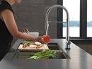 Single Handle Pull Down Kitchen Faucet with Touchless or Touch Activation in Arctic Stainless 
