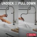 Single Handle Pull Down Kitchen Faucet with Touch Activation in Black with Stainless 