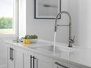 Single Handle Pull Down Kitchen Faucet with Touch Activation in Black with Stainless 