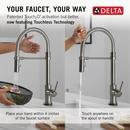Single Handle Pull Down Kitchen Faucet with Touch Activation in Black with Stainless 