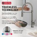 Single Handle Pull Down Kitchen Faucet with Touch Activation in Black with Stainless 