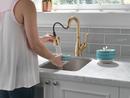 Single Handle Monoblock Bathroom Sink Faucet in Champagne Bronze 