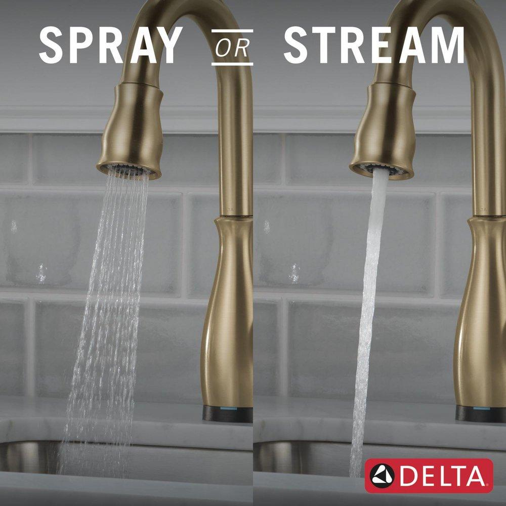 Delta Faucet Champagne Bronze Single Handle Pull Down Bar Faucet with Touch2O&reg; Technology 