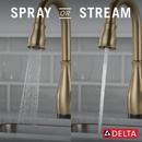 Delta Faucet Champagne Bronze Single Handle Pull Down Bar Faucet with Touch2O&reg; Technology 
