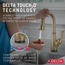 Delta Faucet Champagne Bronze Single Handle Pull Down Bar Faucet with Touch2O&reg; Technology 