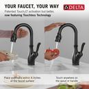 Delta Faucet Matte Black Single Handle Pull Down Bar Faucet with Touch2O&reg; Technology 