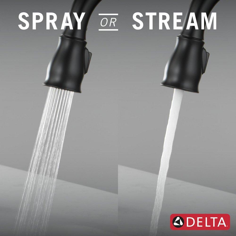 Delta Faucet Matte Black Single Handle Pull Down Bar Faucet with Touch2O&reg; Technology 