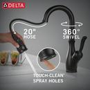 Delta Faucet Matte Black Single Handle Pull Down Bar Faucet with Touch2O&reg; Technology 