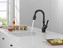 Delta Faucet Matte Black Single Handle Pull Down Bar Faucet with Touch2O&reg; Technology 