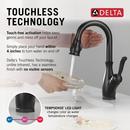 Delta Faucet Matte Black Single Handle Pull Down Bar Faucet with Touch2O&reg; Technology 