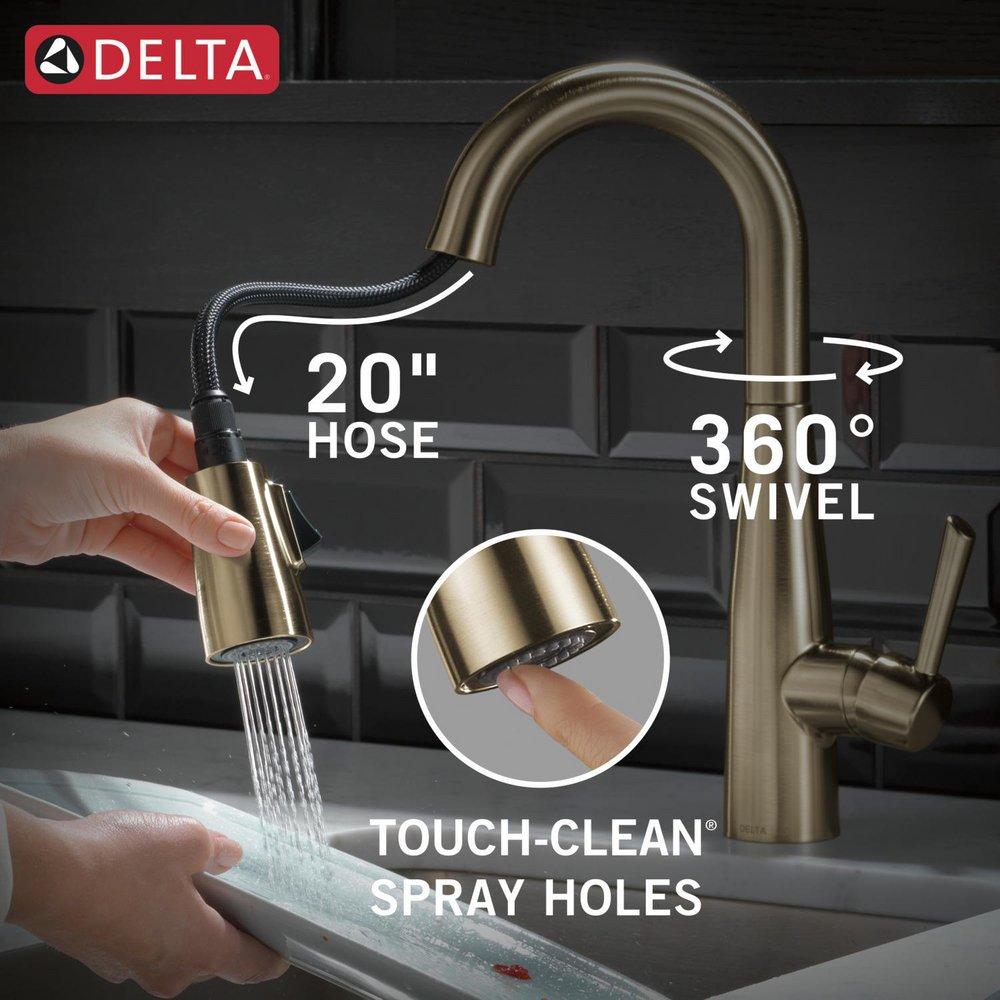 Delta Faucet Champagne Bronze Single Handle Pull Down Bar Faucet 