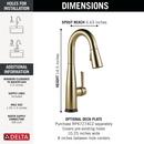 Delta Faucet Champagne Bronze Single Handle Pull Down Bar Faucet 