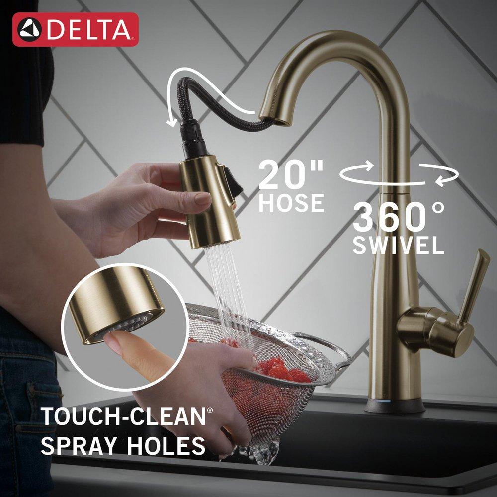 Delta Faucet Champagne Bronze Single Handle Pull Down Bar Faucet 