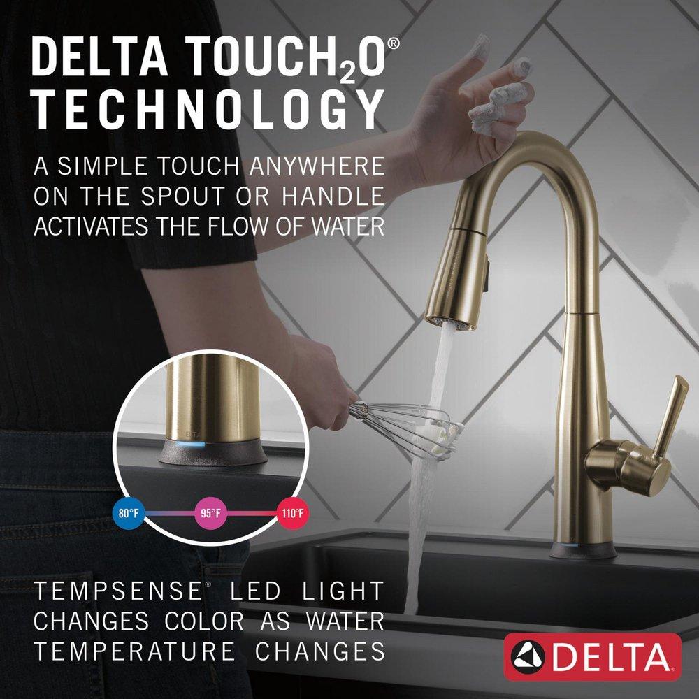 Delta Faucet Champagne Bronze Single Handle Pull Down Bar Faucet 
