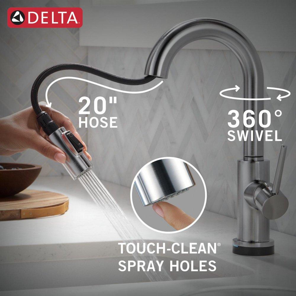 Delta Faucet Arctic Stainless Single Handle Pull Down Bar Faucet 