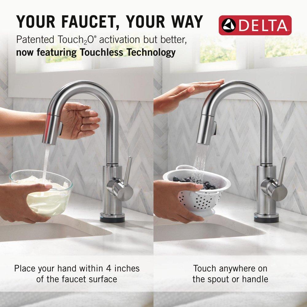Delta Faucet Arctic Stainless Single Handle Pull Down Bar Faucet 