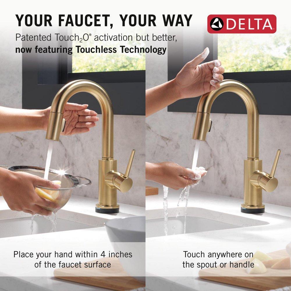 Delta Faucet Champagne Bronze Single Handle Pull Down Bar Faucet 