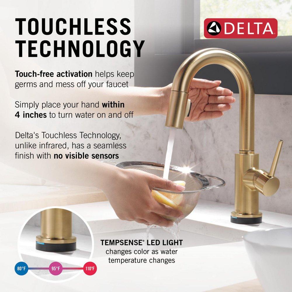 Delta Faucet Champagne Bronze Single Handle Pull Down Bar Faucet 