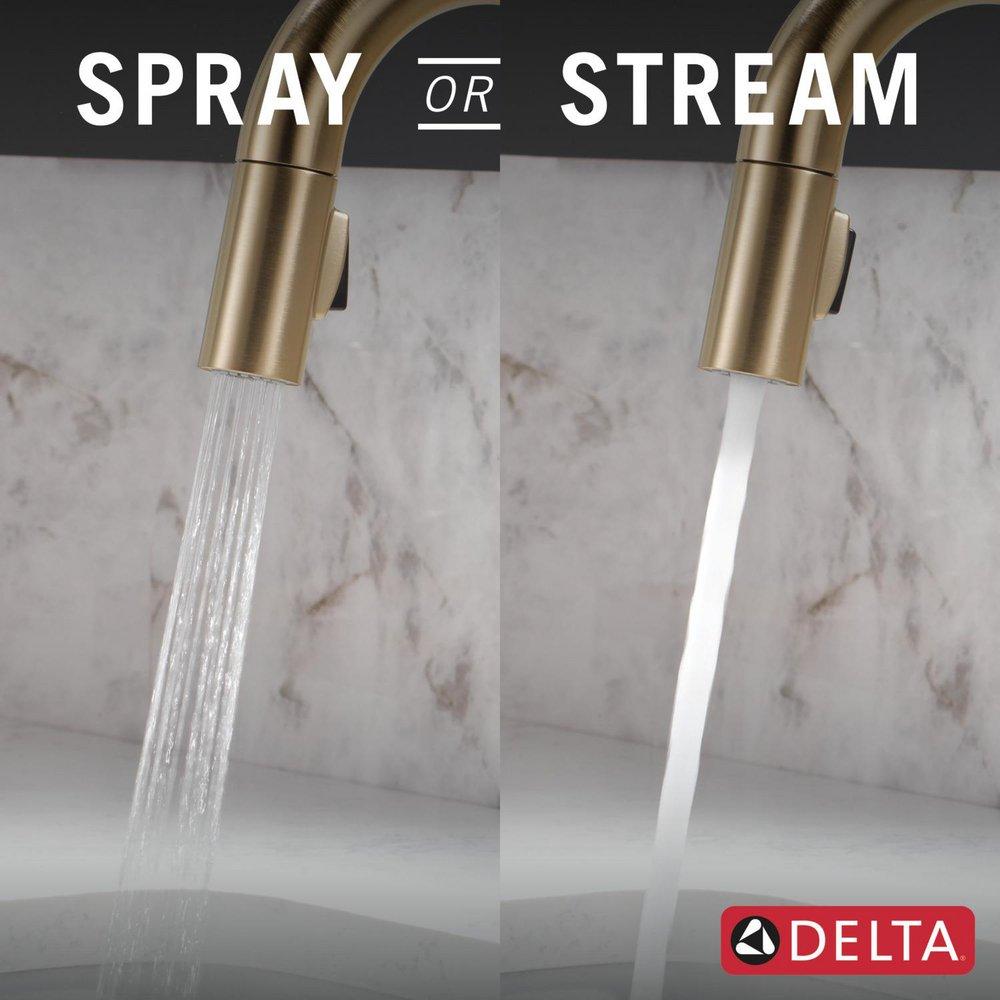 Delta Faucet Champagne Bronze Single Handle Pull Down Bar Faucet 