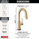 Delta Faucet Champagne Bronze Single Handle Pull Down Bar Faucet 