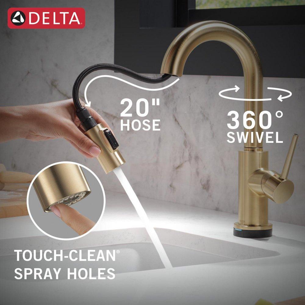 Delta Faucet Champagne Bronze Single Handle Pull Down Bar Faucet 