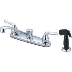 Two Handle Kitchen Faucet with Side Spray in Chrome