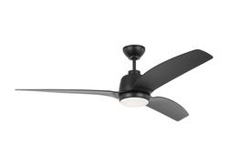60 in. Ceiling Fan in Matte Black with LED Light Kit