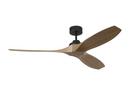 60in. Indoor 3-Blade Matte Black and Natural Hickory Ceiling Fan