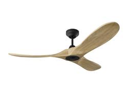 52in. 3?Blade Indoor/Outdoor Ceiling Fan in Midnight Black / Natural Honey