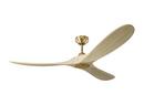 Maverick Smart 60 in. 3-Blade Indoor Smart Ceiling Fan in Burnished Brass & Washed White Oak