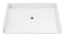 63 x 39-3/8 in. Vikrell® Roll-in Shower Base with Center Drain in White