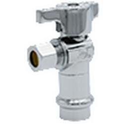 1/2 in. Press X 1/4 in. OD Angle Supply Stop Valve in Chrome Plated
