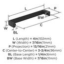 METRO 3-3/4 C-C MABL CAB PULL 