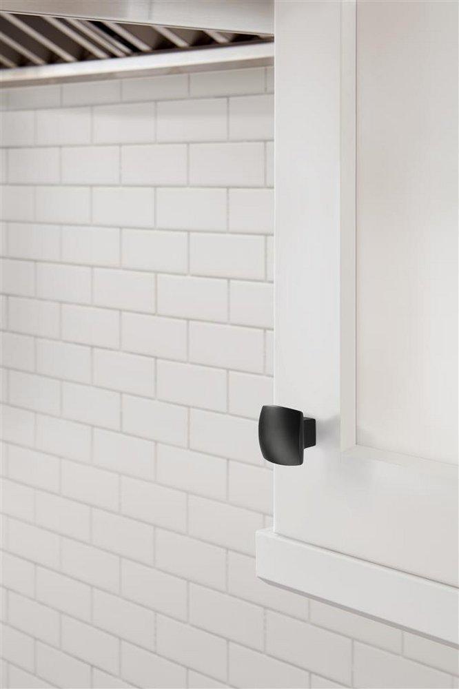 Amerock Matte Black 1-9/16 in. Square Knob 